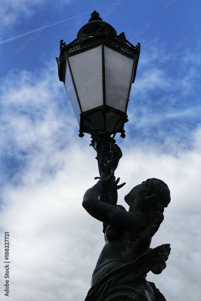 Old vintage streetlight in Lisbon, Portugal