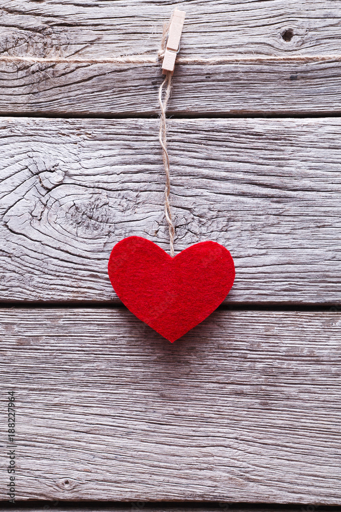 Valentine day background, paper heart on wood, copy space Valentine day background, paper heart on wood, copy space