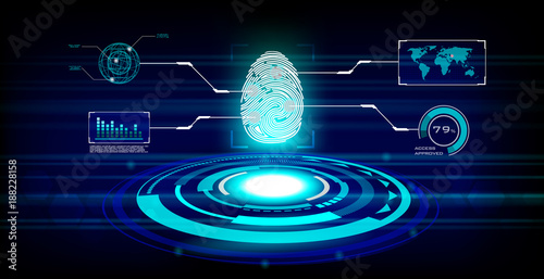 Cyber Security Concept : Closed Padlock on future technology background