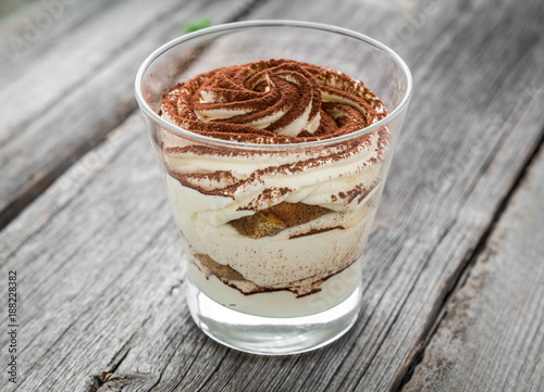 Wallpaper Mural Traditional Italian dessert tiramisu in a glass. Torontodigital.ca