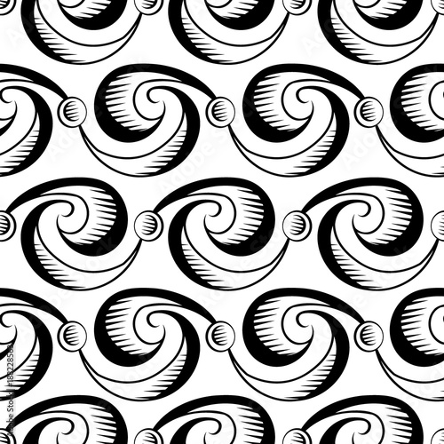 Abstract seamless ballpoint sea waves pattern