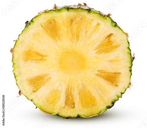 Pineapple fruit cut in half