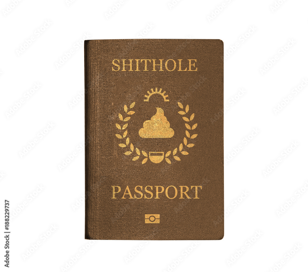 Shithole country travel passport closeup photo Shithole country travel passport closeup photo
