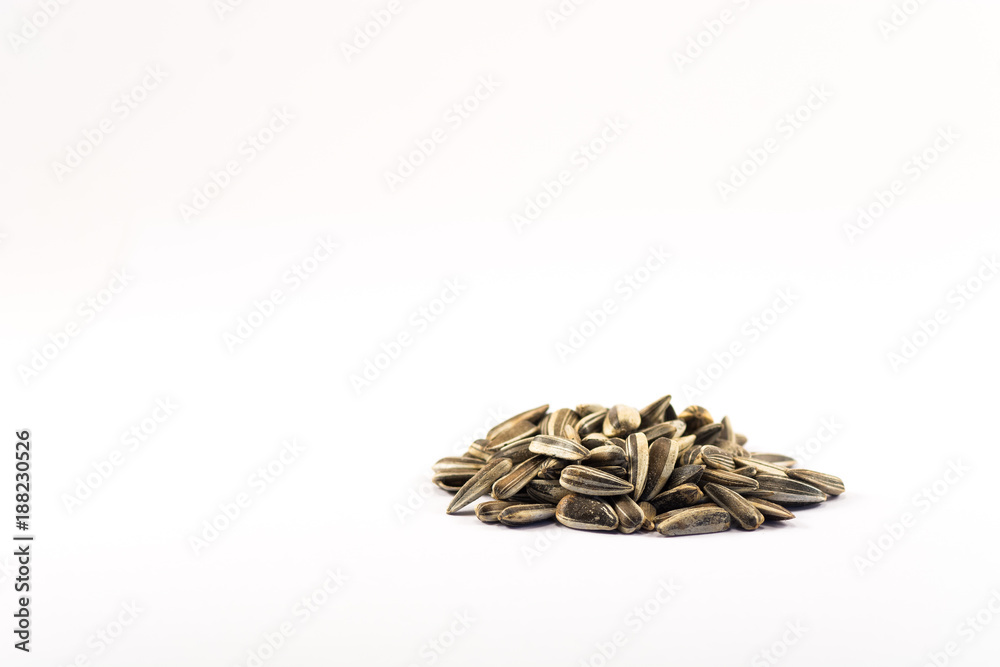 Sunflower seeds (white background) Sunflower seeds (white background)