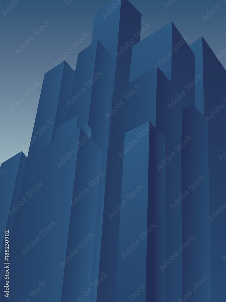 Huge high rise skyscraper district vector background. Symbol of corporation, moguls, tycoons, evil, corrupt, negative financial institutions.