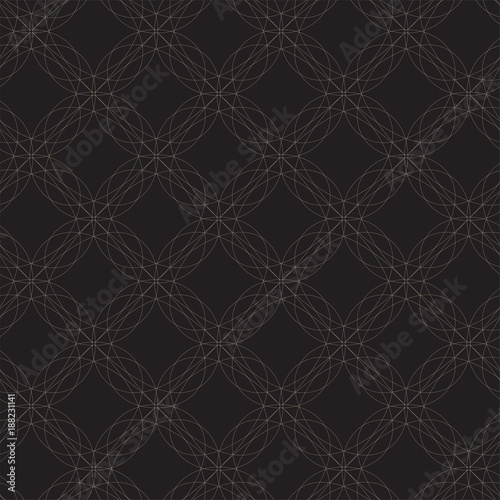 Seamless Pattern with Abstract White Lines on Black Background