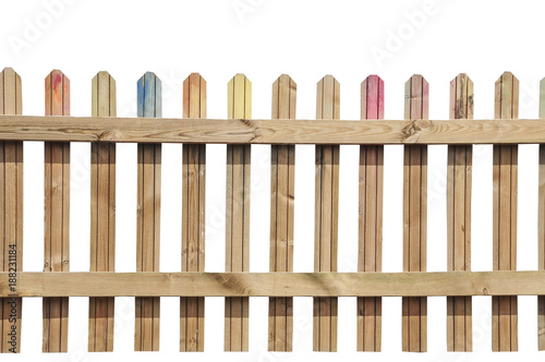 isolated wooden fence on white