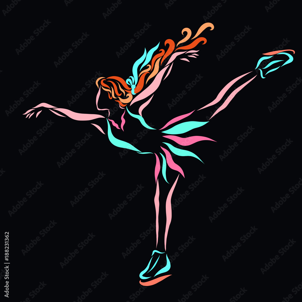 Obraz premium Ice skating, figure skating, dance