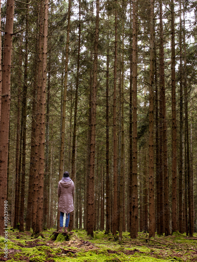 Mädchen allein im Wald