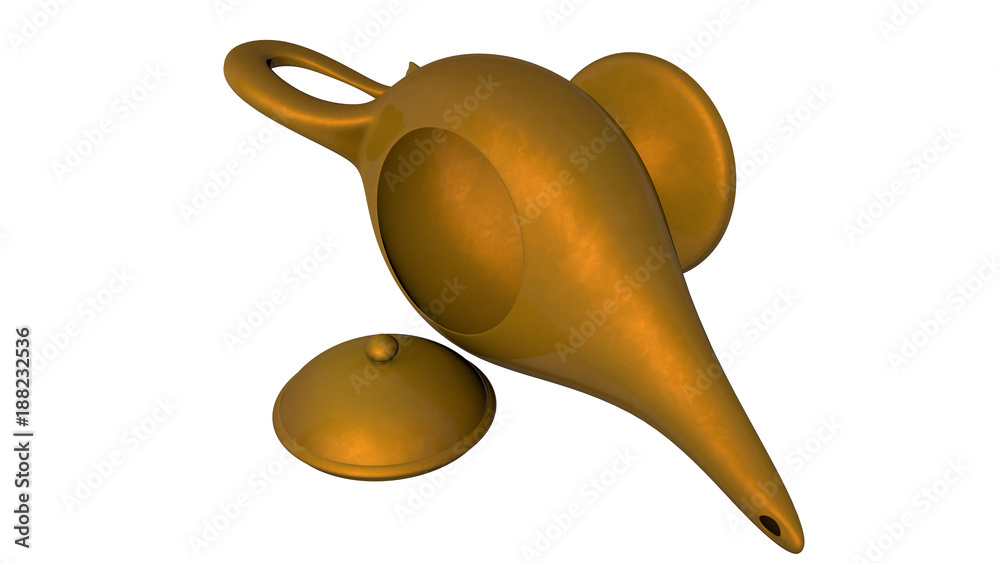 Magical lamp of Aladdin. 3D render Magical lamp of Aladdin. 3D render