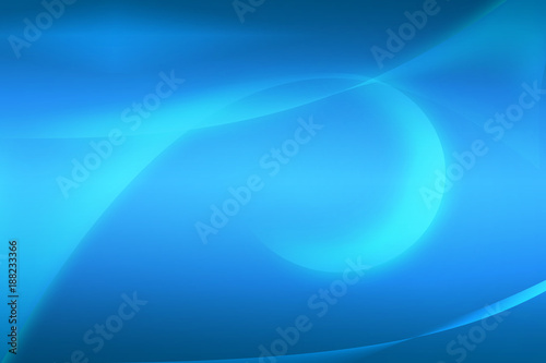 The blue background is abstract, with white light rotating in a circular wave, drawn back and forth smoothly.