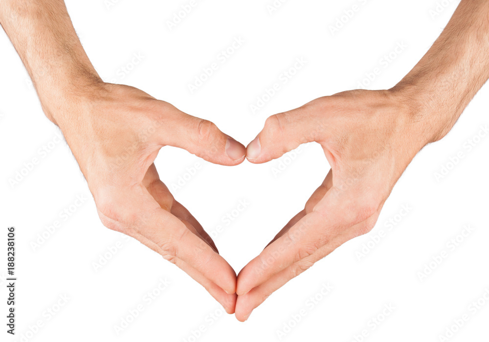 Fototapeta premium Heart from hand isolated