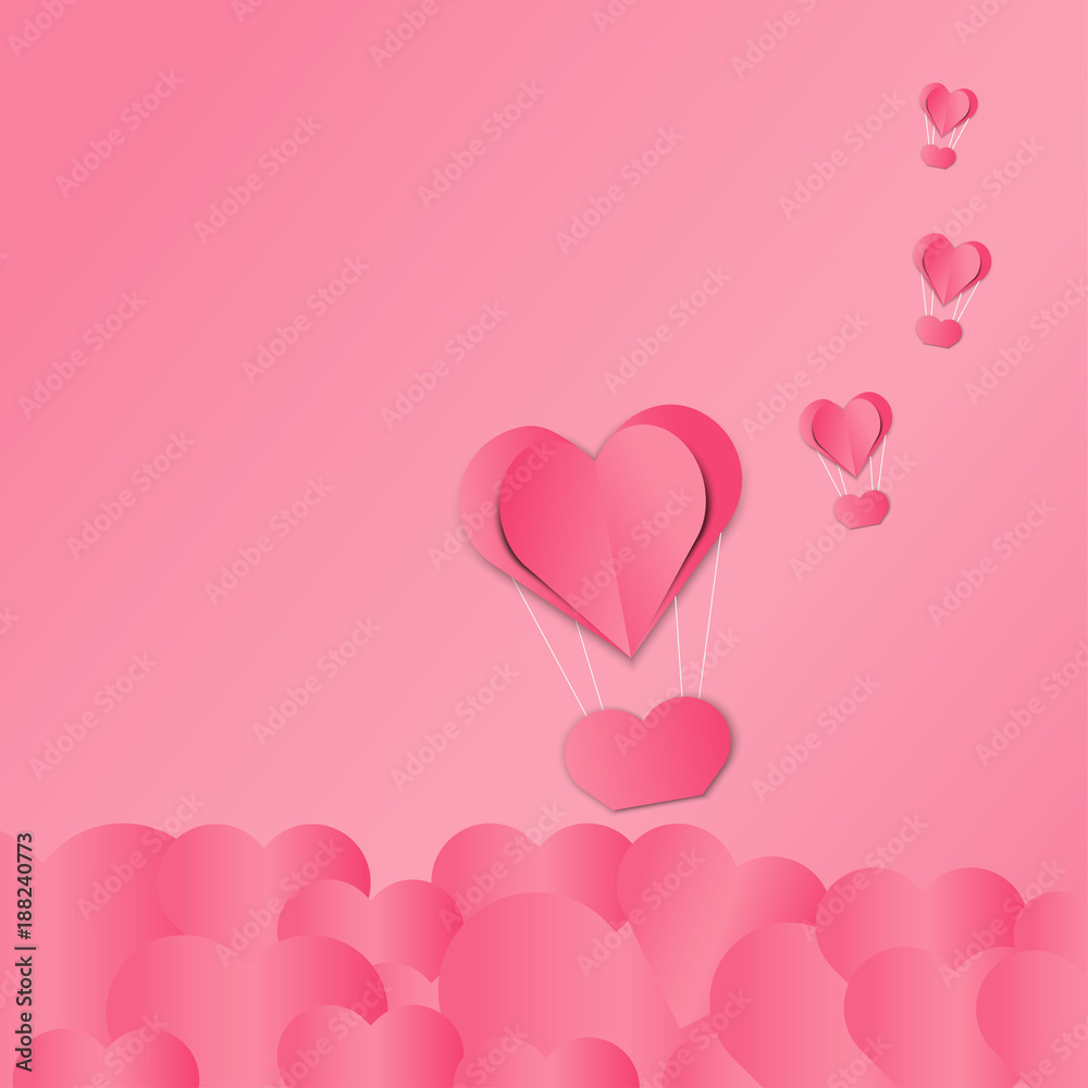 Valentine’s day balloon heart on background. Vector illustration.