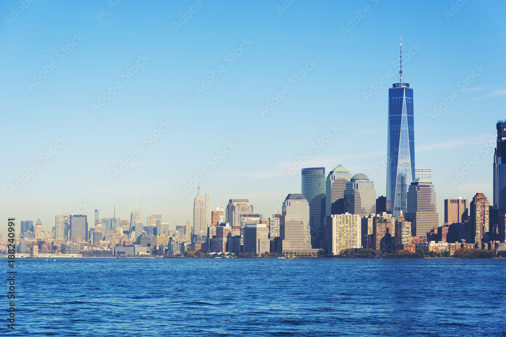 Fototapeta premium New York City skyline from Liberty island