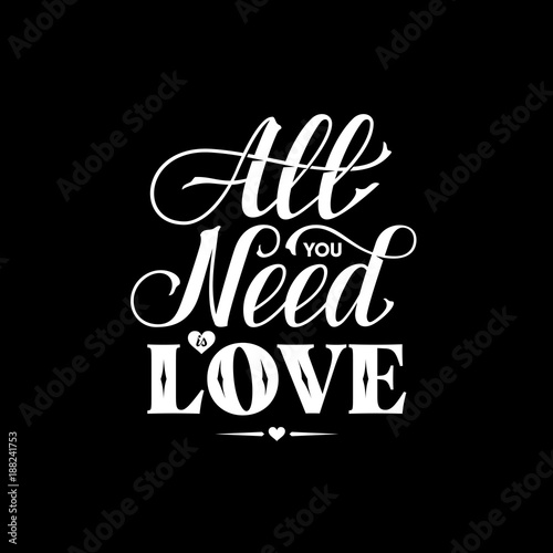 All You Need Lettering Black