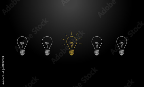 idea, lampadine, idee, lampadina, lavagna