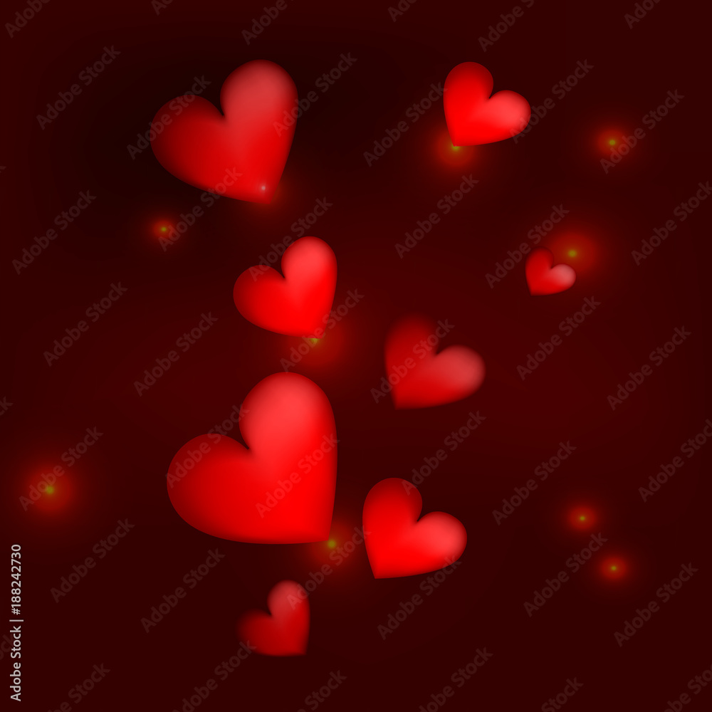 postcard for Valentine's day, with heart vector illustration