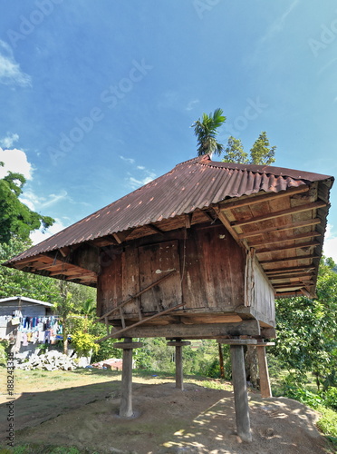 Fototapeta Filipino vernacular architecture-wood and bamboo granary