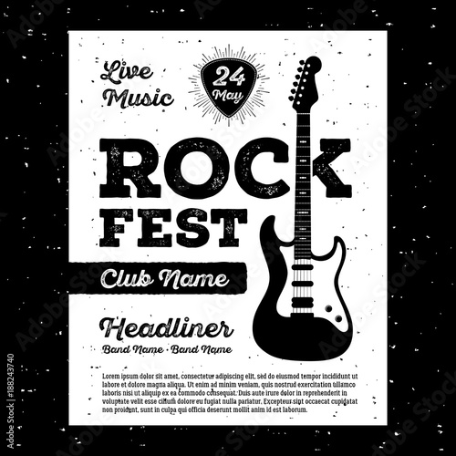Rock fest White Poster