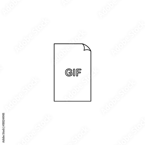 gif file format icon. gif file extension vector illustration