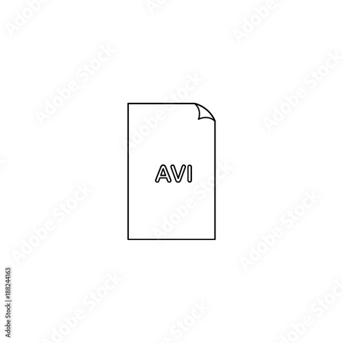 AVI icon, avi audio video format file type icon, graphical user interface element for applications, websites & data services. Vector illustration isolated on white background. photo