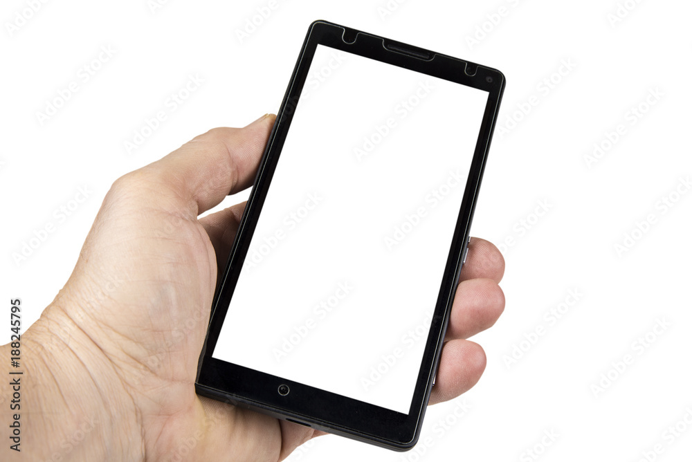 Smartphone in the hand with copy space for text