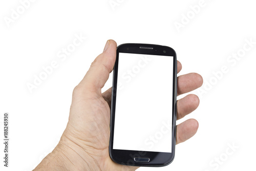 Smartphone in the hand with copy space for text