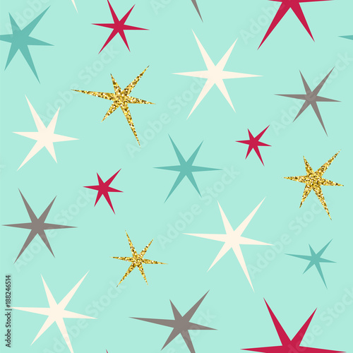 Simple stars. Seamless vector pattern.