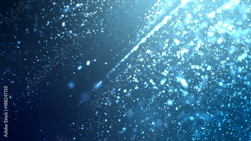 4K Abstract dark background with particle and lighting element for cyber futuristic concept with grain processed