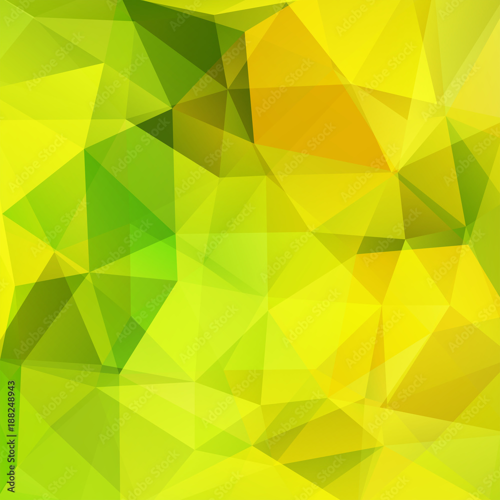 Abstract mosaic background. Triangle geometric background. Design elements. Vector illustration. Green, yellow colors. Abstract mosaic background. Triangle geometric background. Design elements. Vector illustration. Green, yellow colors.