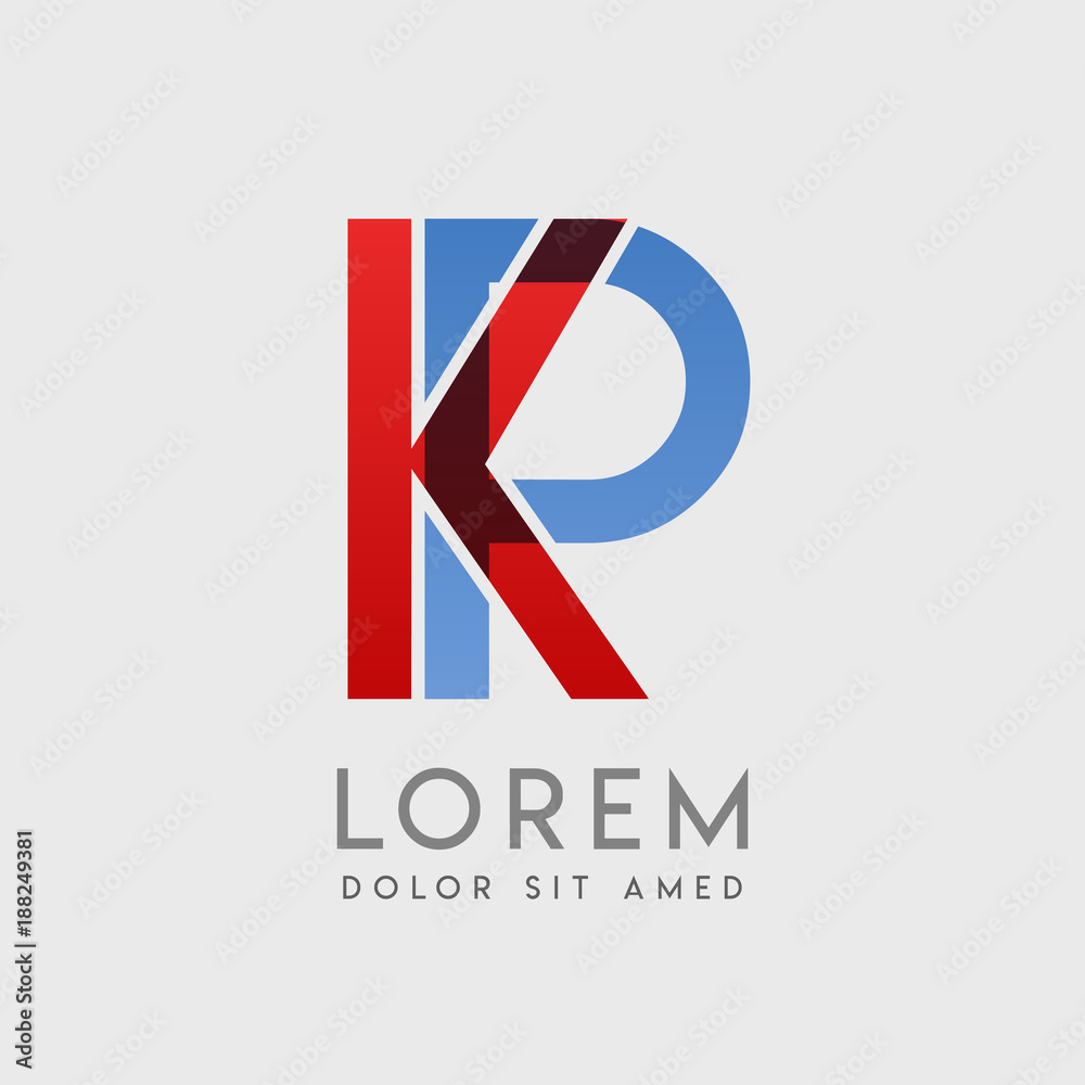 KP logo letters with "blue and red" gradation Stock Vector | Adobe Stock