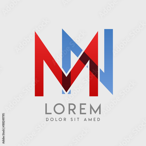 MN logo letters with "blue and red" gradation