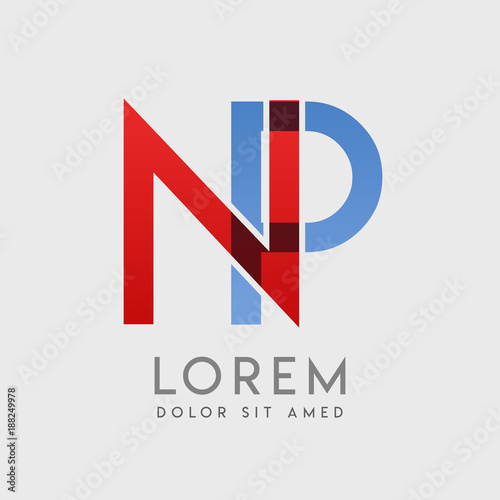 NP logo letters with "blue and red" gradation