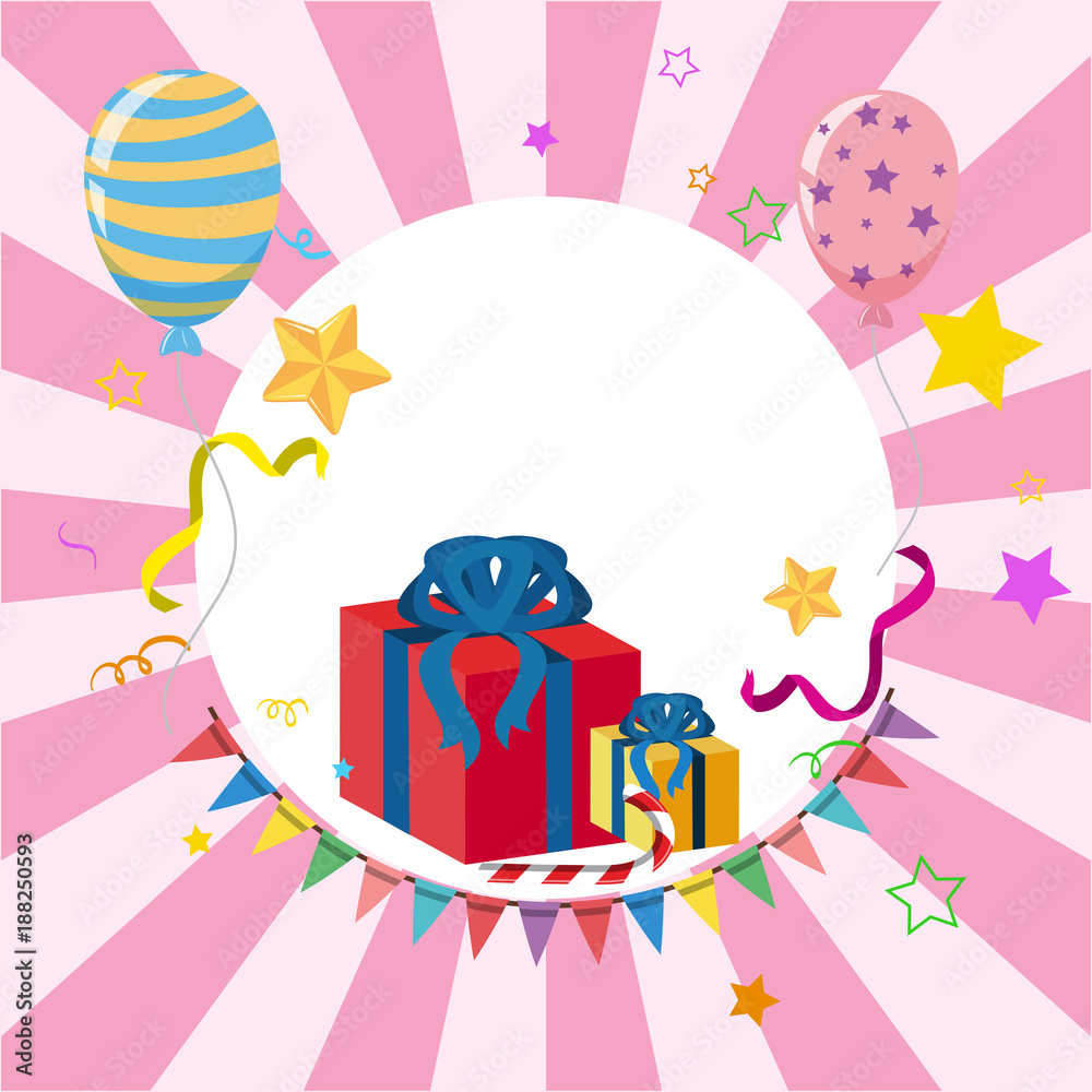 Border template with balloons and presents Border template with balloons and presents