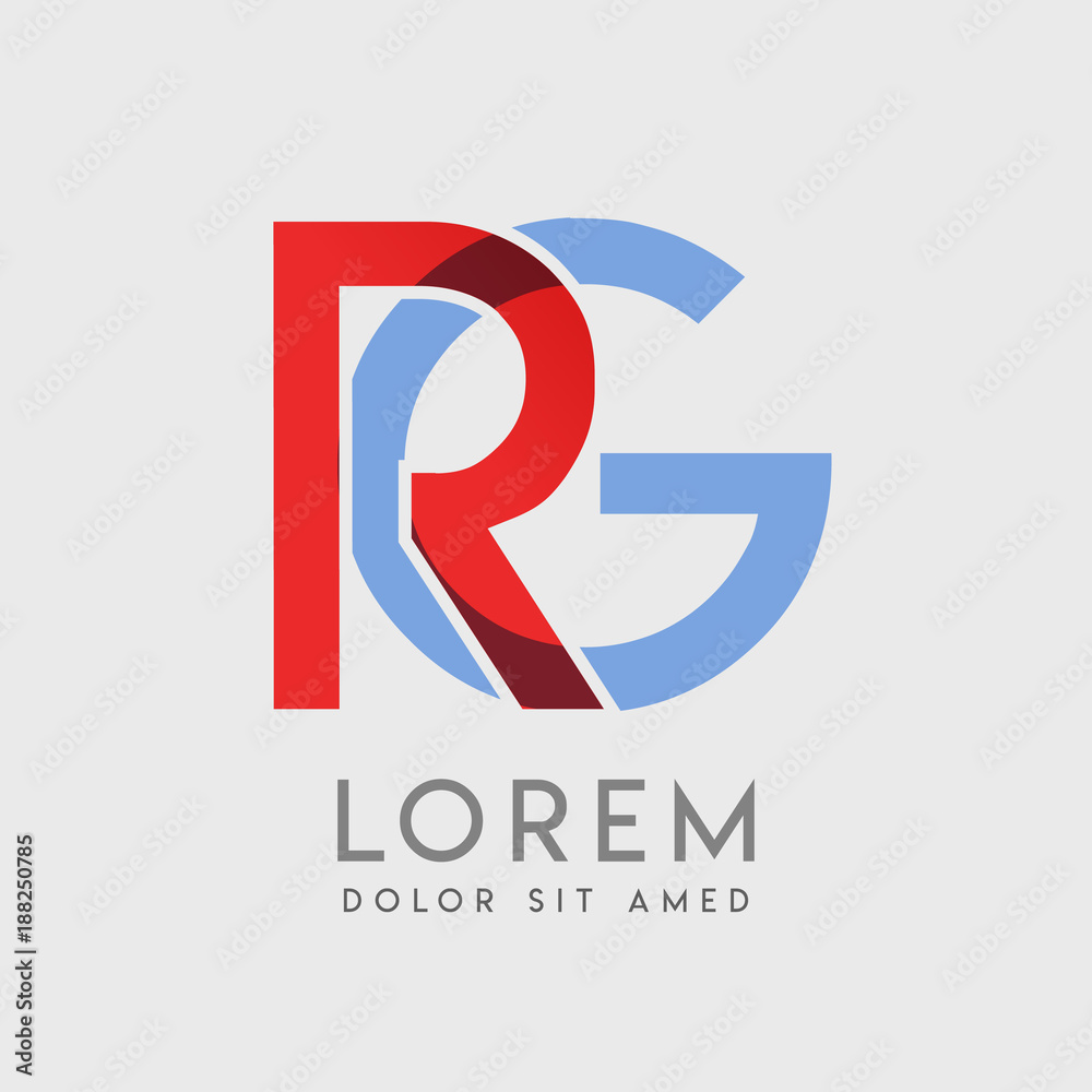 RG logo letters with "blue and red" gradation Stock Vector | Adobe Stock