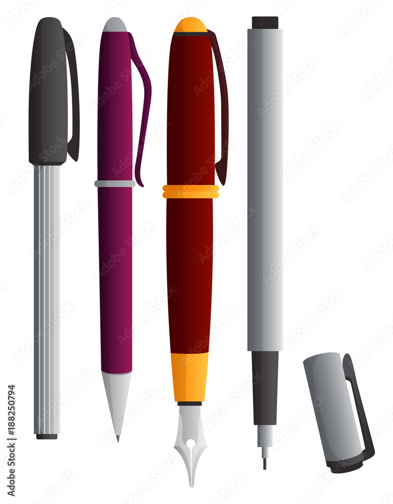 Obraz premium Different types of pens