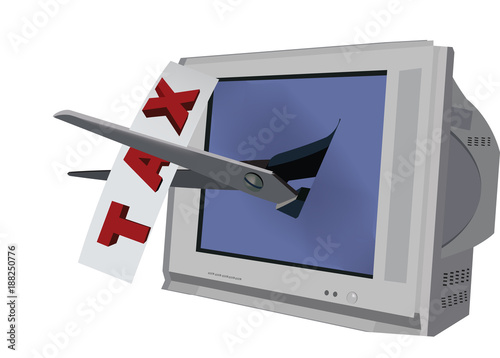 televisione datata trasmette notizia taglio tasse