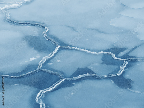 Serene abstract landscape of sea ice formation