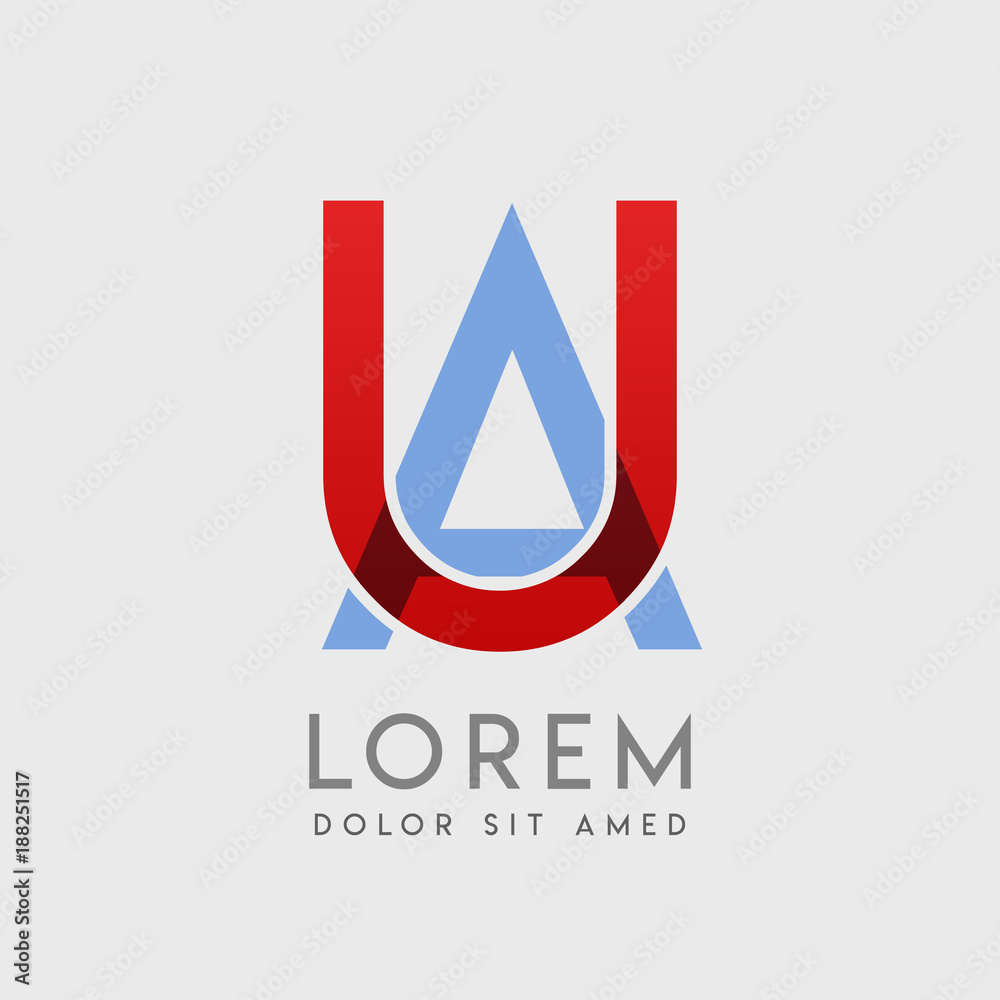 UA logo letters with UA logo letters with