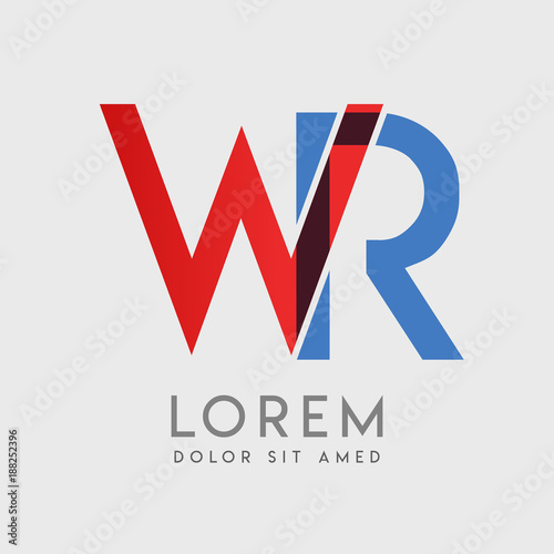 WR logo letters with "blue and red" gradation