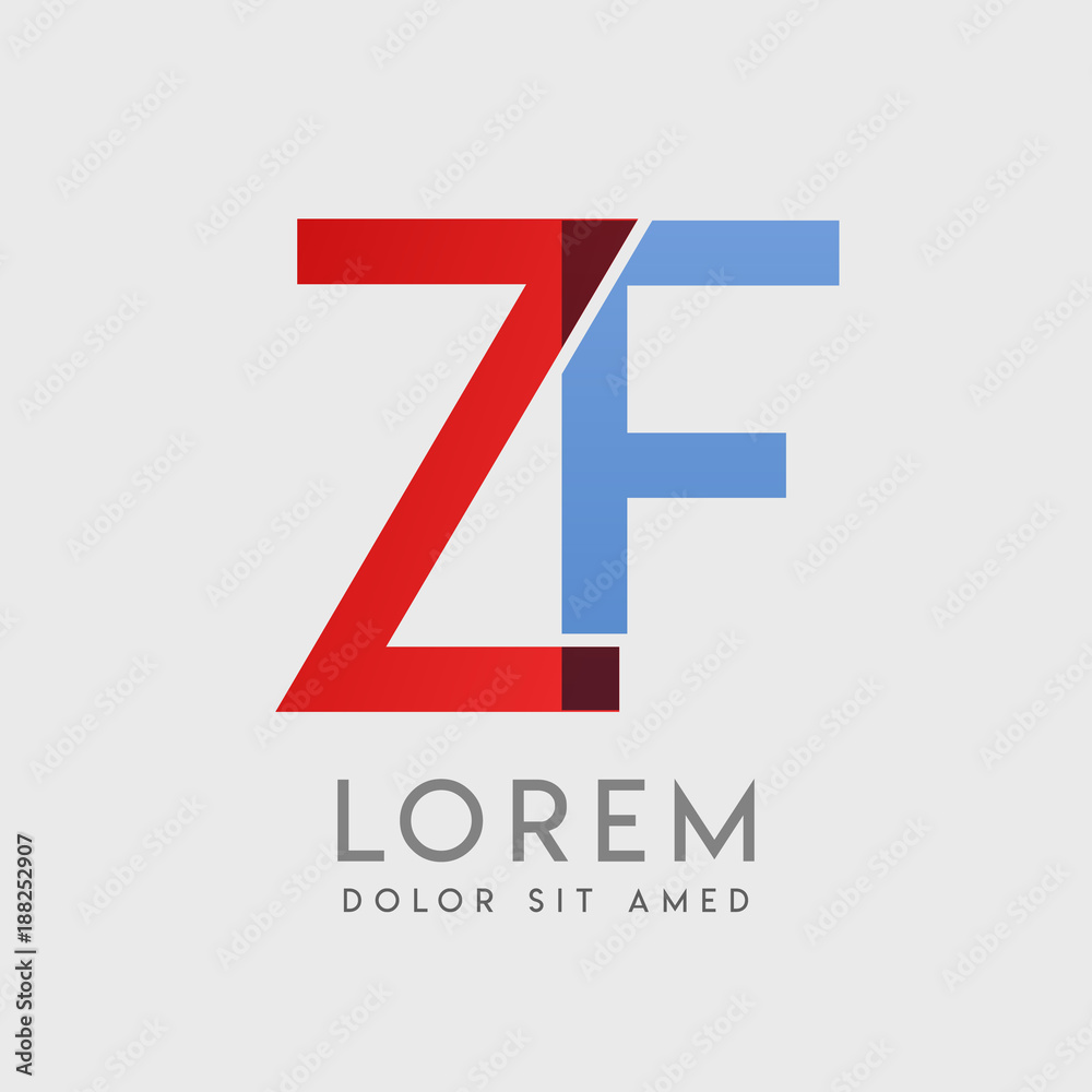 ZF logo letters with ZF logo letters with