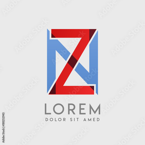 ZN logo letters with "blue and red" gradation