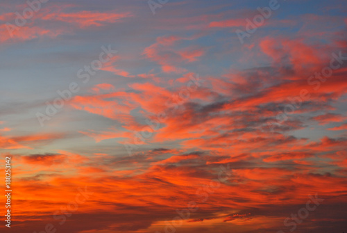 Sunrise of Orange Fire in a Blue Sky overlay © Kristy