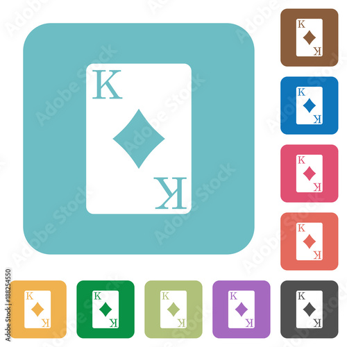 King of diamonds card rounded square flat icons