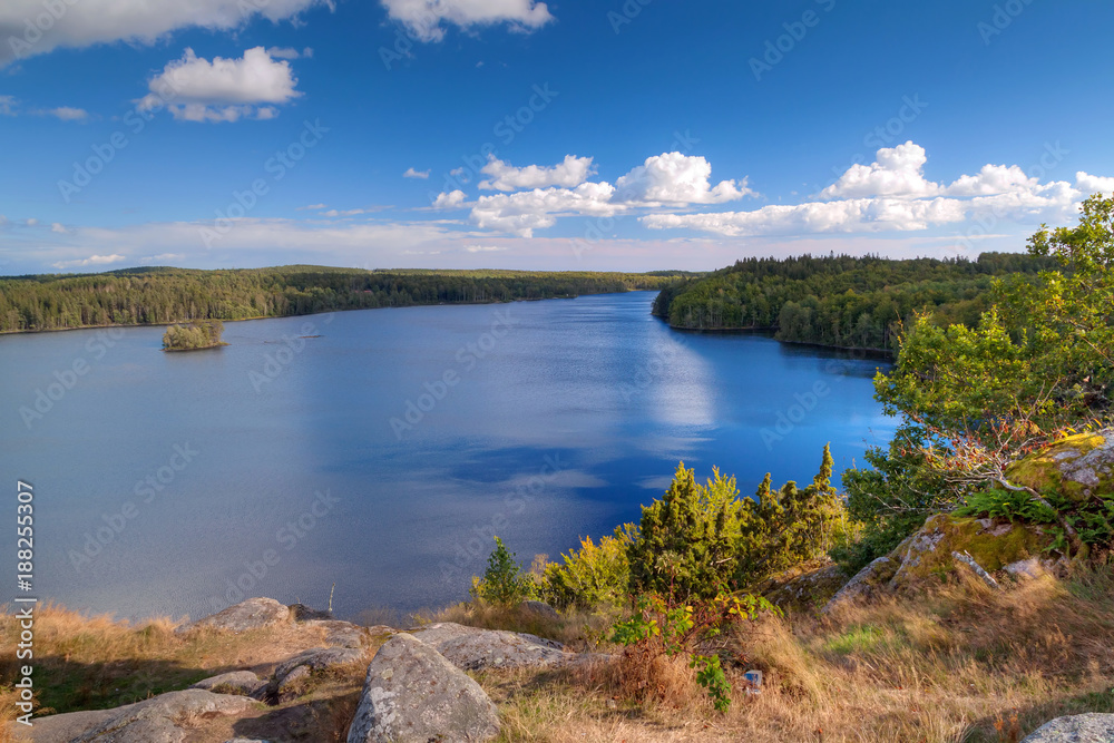 Beautiful swedish landscape at sunny day