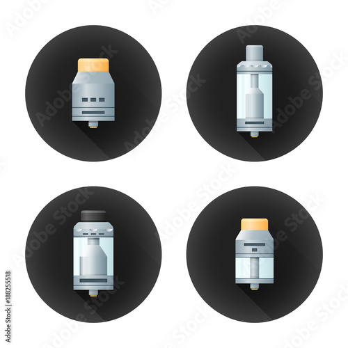 vector vaporizer atomizers types icons.