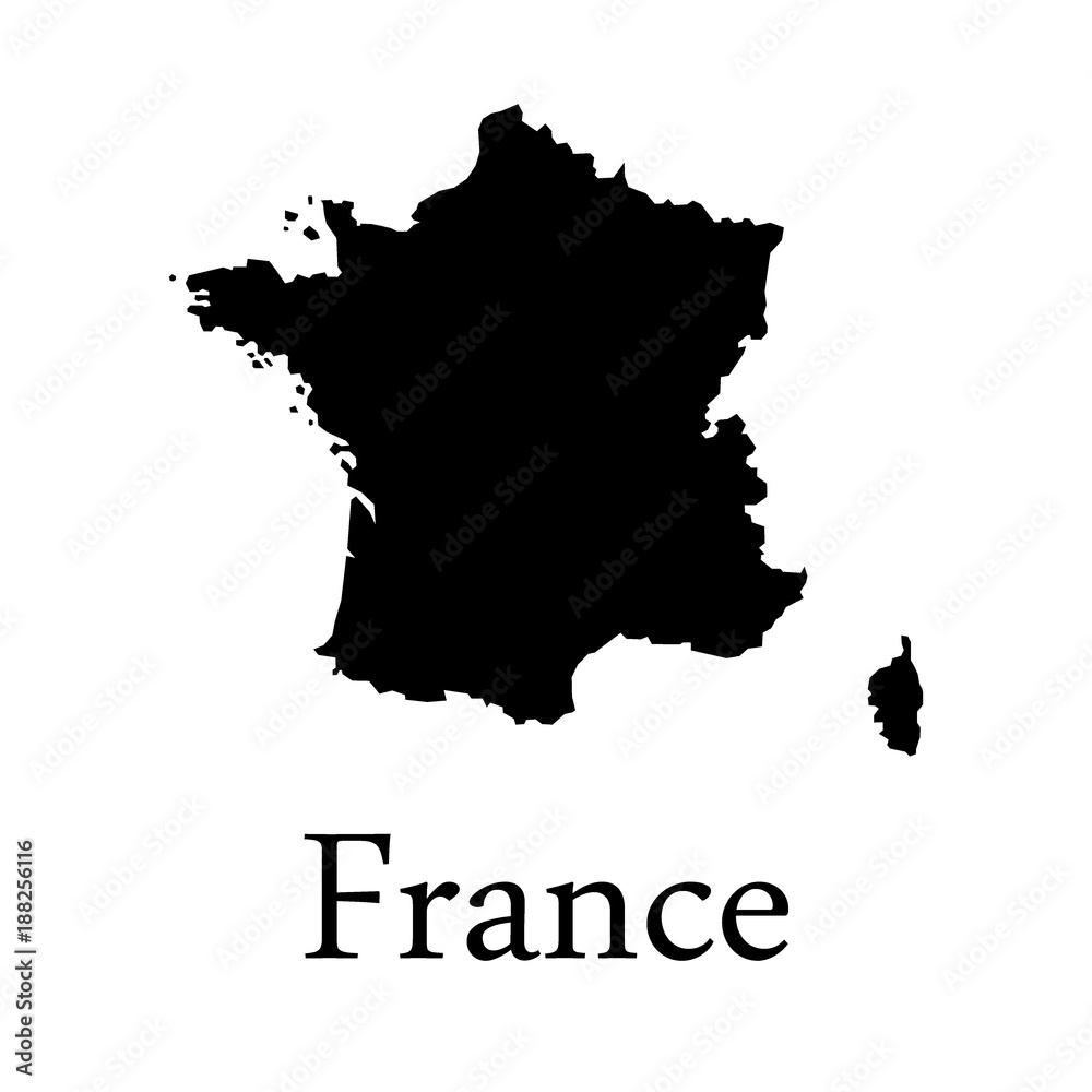 France map in white background