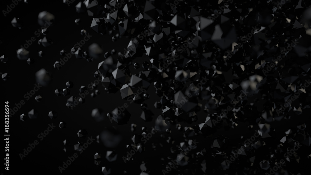 Fototapeta premium 3D Abstract Black Platonic Composition, Background, Rendering