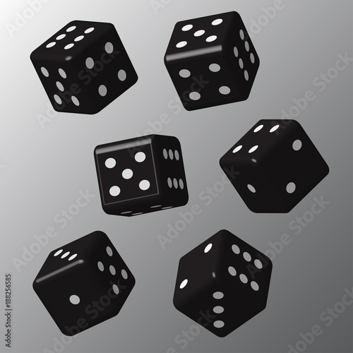 Black Dice with White Points