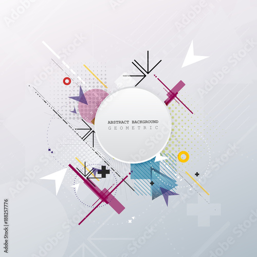 Abstract background with colorful geometric elements. Technology design.